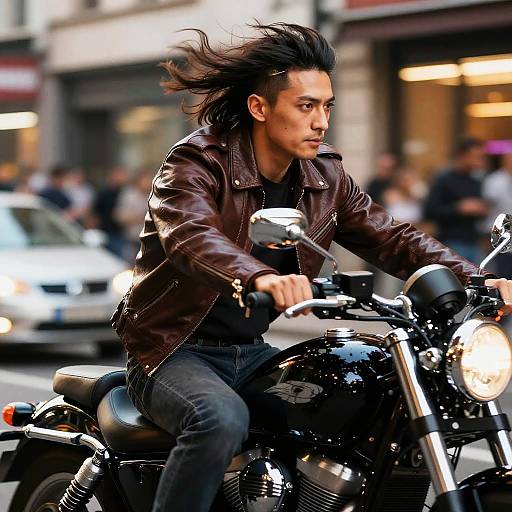 Dynamic Seitenscheitel Biker in City Lights