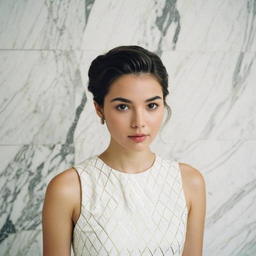 Portrait of Young Woman in White Dress