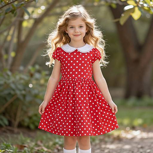 Innocent Girl in Vibrant Garden Dress