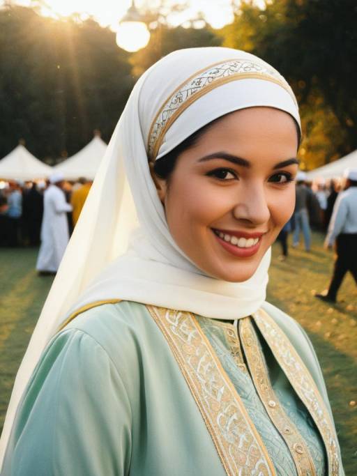 Candid Portrait of a Woman in Islamic Attire