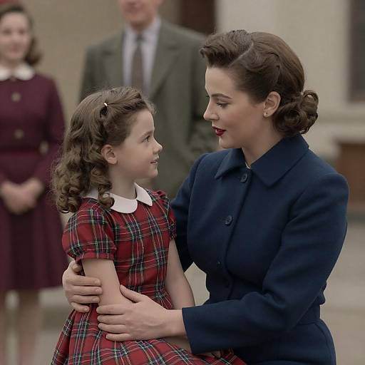 1950s Style Mother and Daughter Portrait