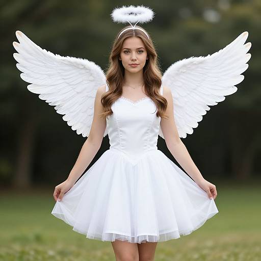 Angel in White Skirt Costume