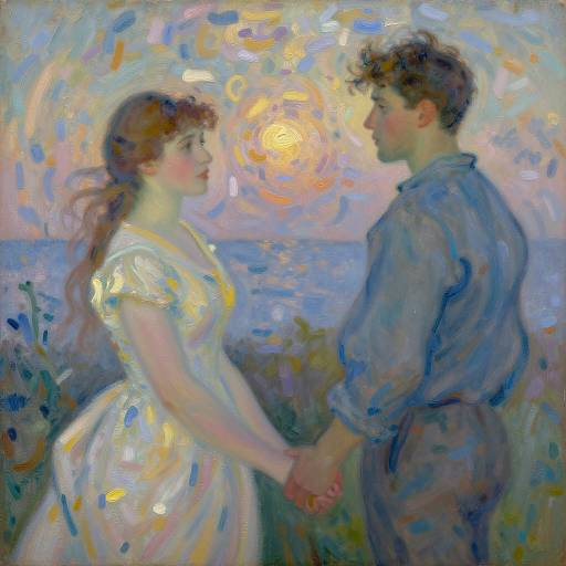 Impressionist Love: A Tender Moment