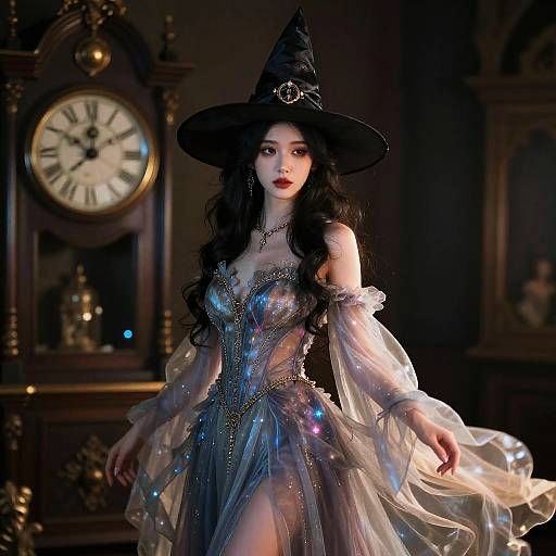Ethereal Witch in Magical Setting