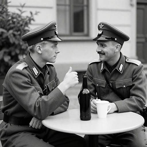 Black-and-White Photo of Nazi Soldiers