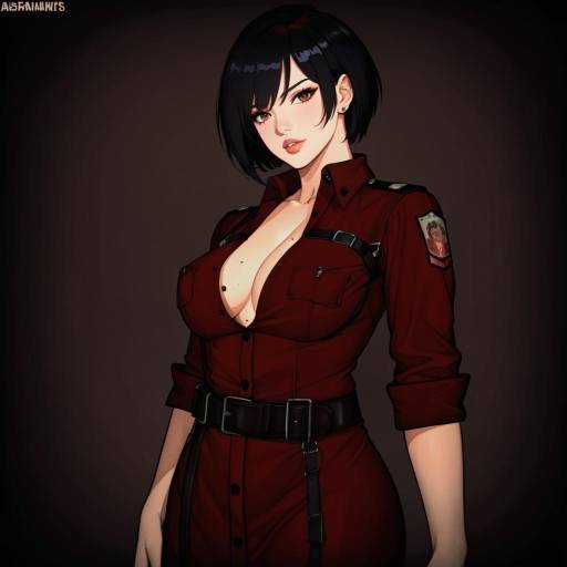 Illustration of Ada wong, resident evil in the style of Varniskarnis