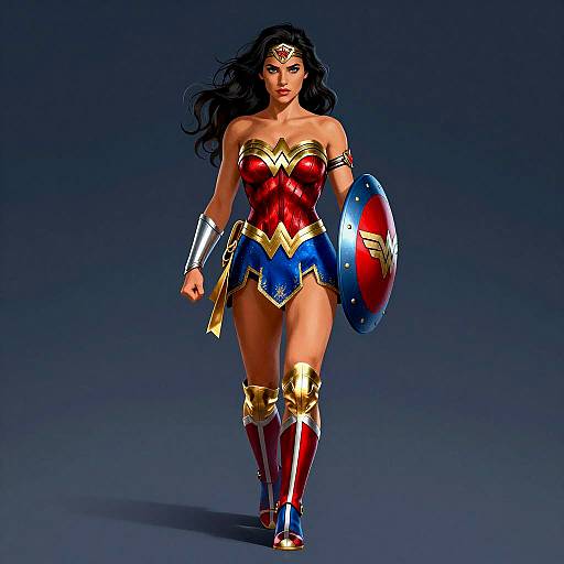 Dynamic Wonder Woman Digital Illustration
