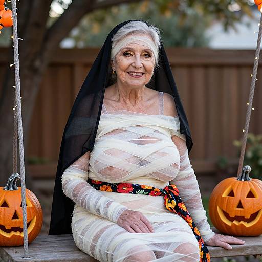 Halloween Mummy Portrait in Natural Light