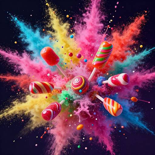Vibrant Neon Candy Explosion