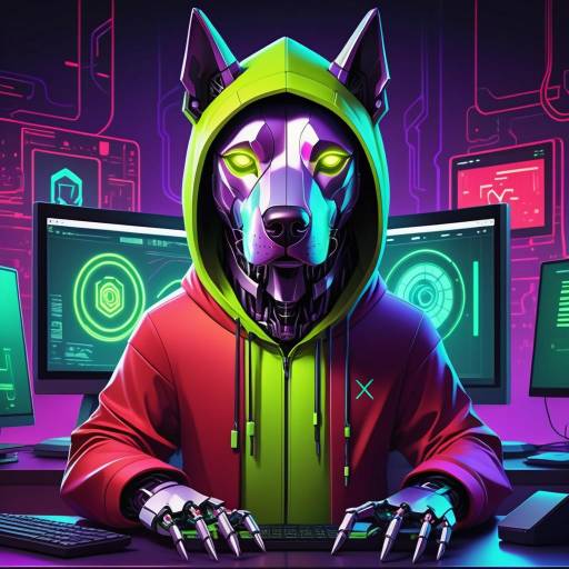 Mystical Robot Dog in Hacker Aesthetic Mystical Robot Dog in Hacker Aesthetic