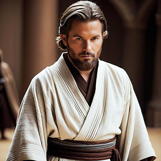 Realistic Portrait of Obi-Wan Kenobi Inspired Male in Tunic