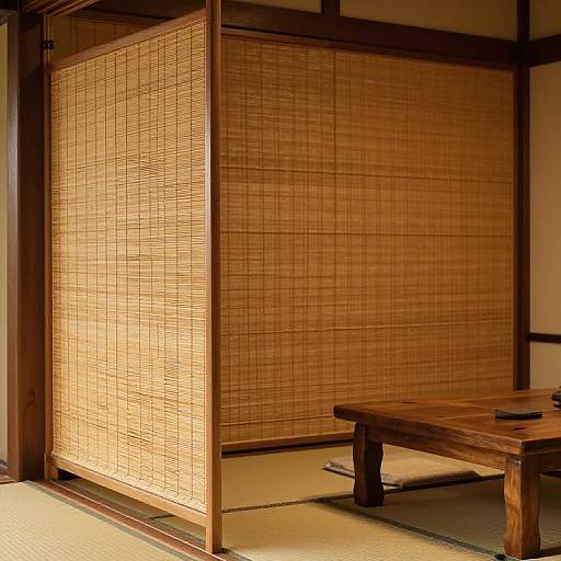 Traditional Japanese Bamboo Room Divider