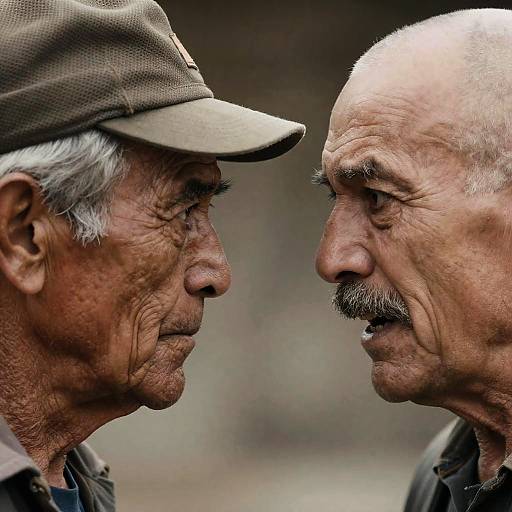 Close-Up Portrait of Two Older Men