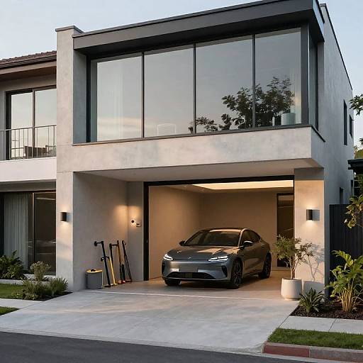 Modern Suburban Home Garage