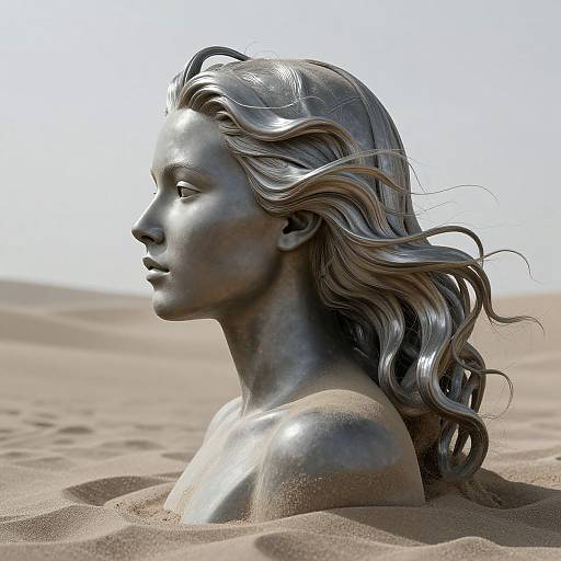 Ethereal Desert Sand Sculptural Portrait