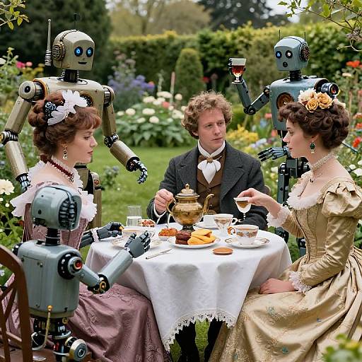 Victorian Tea Party with Robots