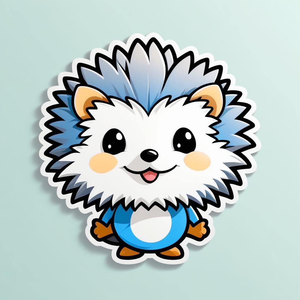 Charming Hedgehog Cartoon Die-Cut Sticker