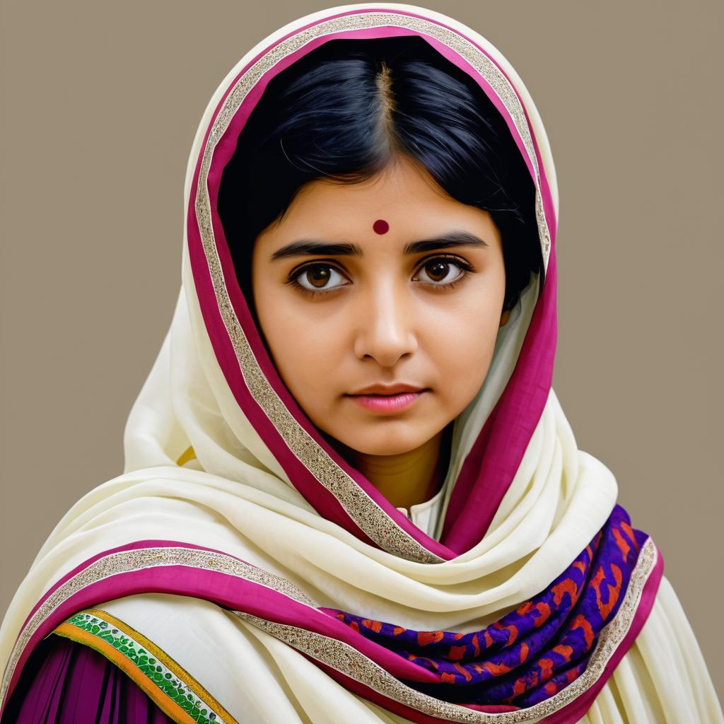 Emotive Portrait of Malala Yousafzai