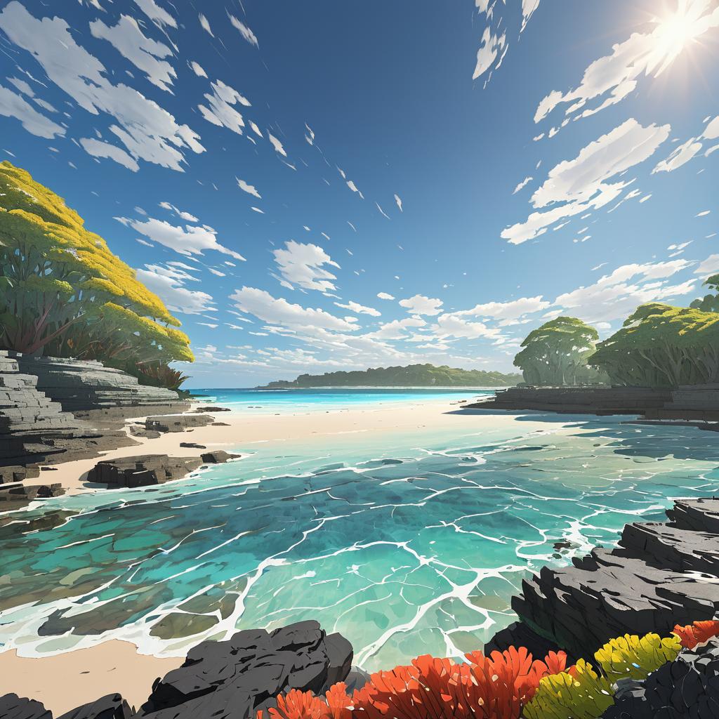 Vibrant Coral Reef Shores in Morning Light