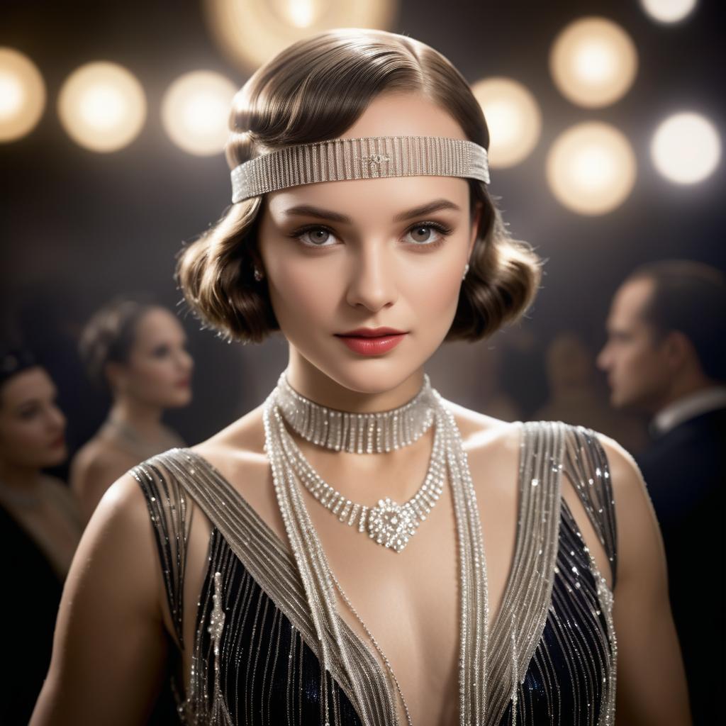 Natalie Portman as a 1920s Flapper Portrait