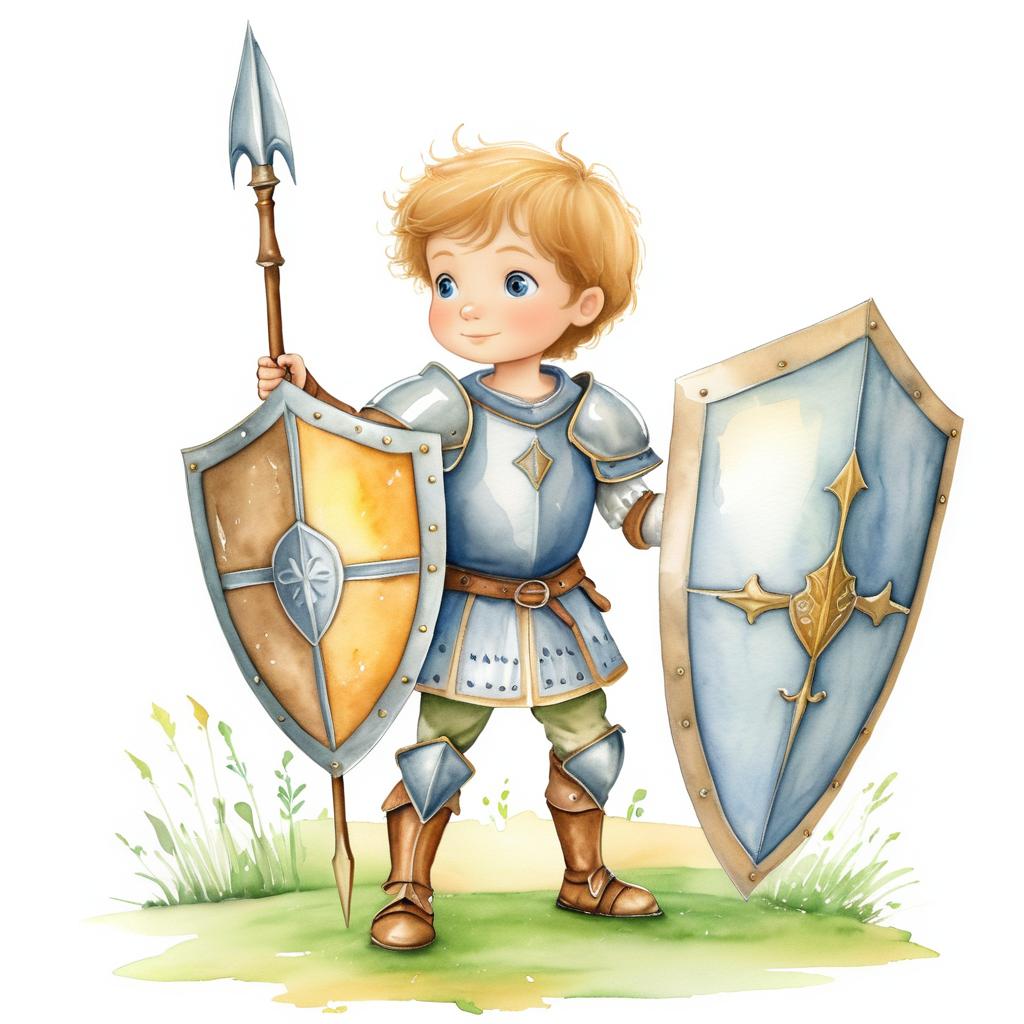 Whimsical Young Knight in Earth Tones