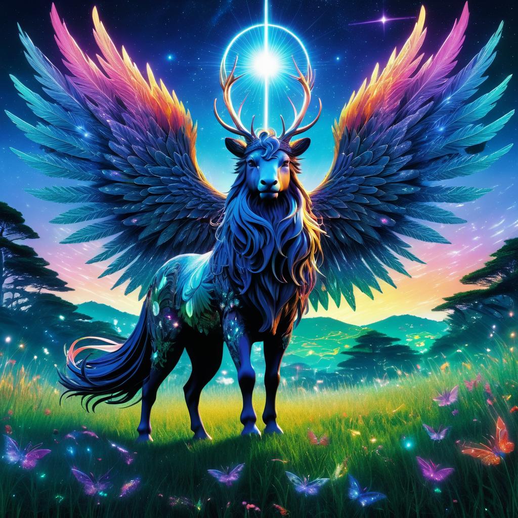 Mythical Beast in Enchanted Meadow