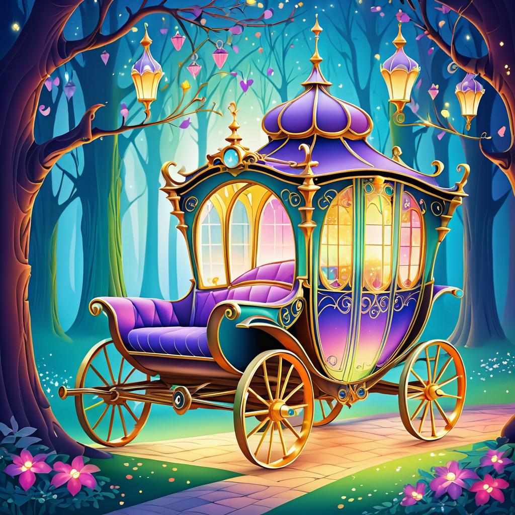 Charming Old-Fashioned Carriage in Enchanted Forest