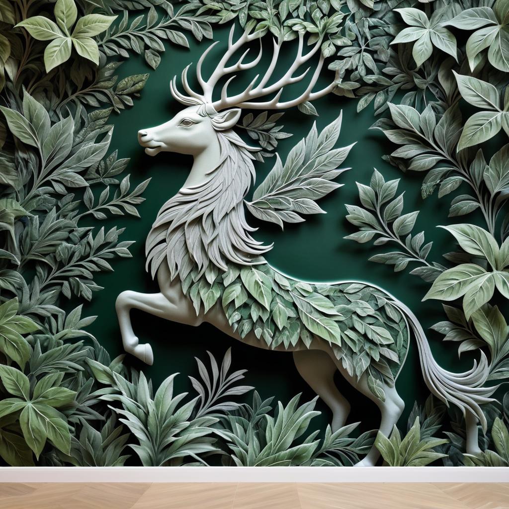 Mythical Creature Leafy Wall Mural Art