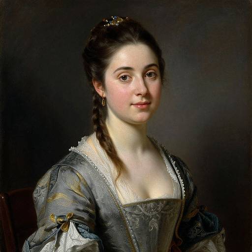 Elegant Noblewoman Portrait in 1850s Style