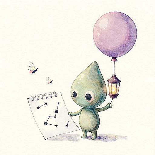 Whimsical Alien Sketching Constellations