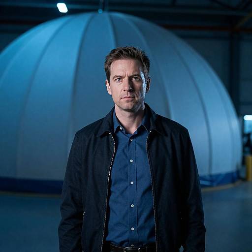 Dramatic Portrait in Industrial Setting