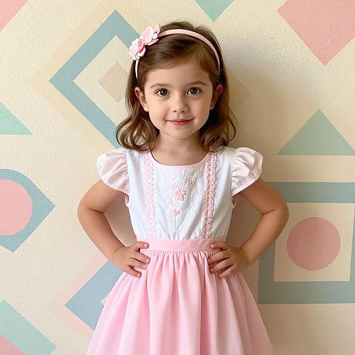 Cheerful Young Girl in Floral Dress