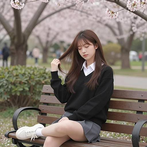 Candid Moment in a Japanese Park