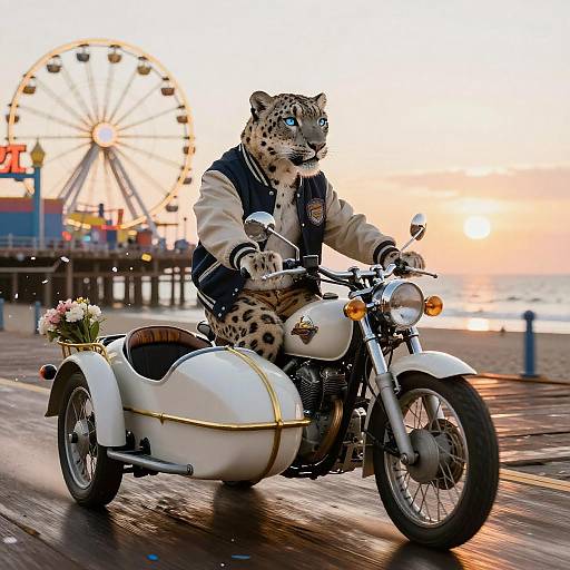 Snow Leopard on Vintage Pier Ride
