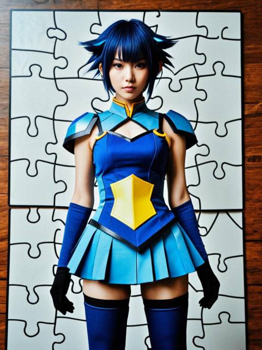 Cosplayer in Dynamons Puzzle Evolution Costume