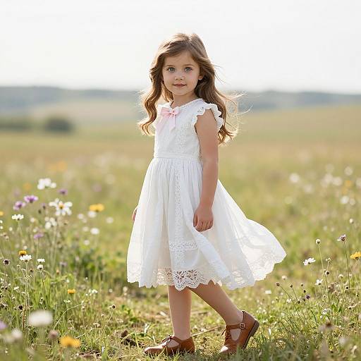 Young Girl in Sunlit Meadow