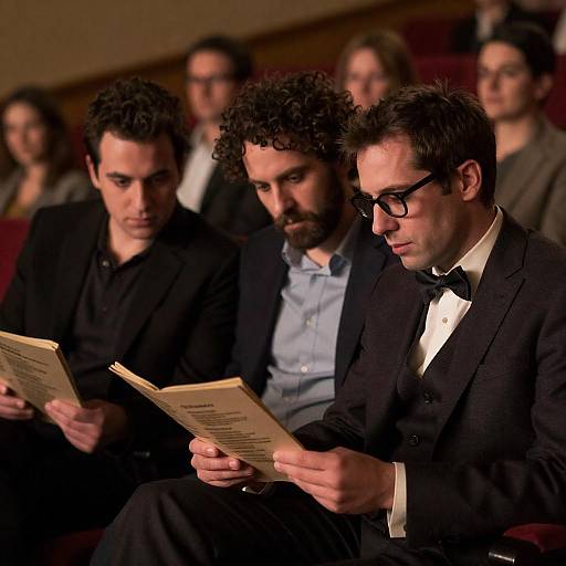 Men Engaged in Theater Experience