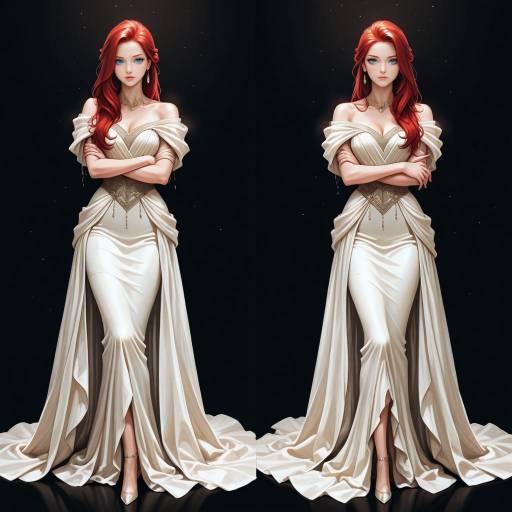 Elegant Tall Figure in Traditional Gown