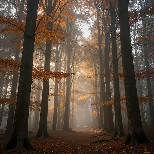 Ethereal Autumn Forest Serenity