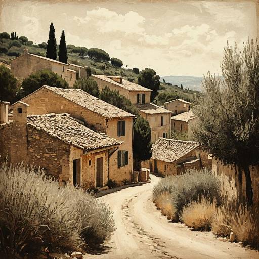 Rustic Provence Village Impressionist Painting