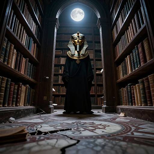 Cryptic Ritual in Haunted Library