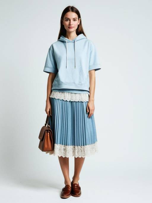 Chic Street Style with Pleated Midi Skirt