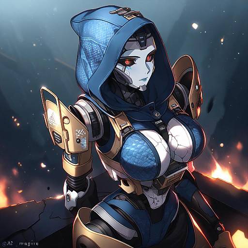 Illustration of Ash (titanfall 2), apex legends in the style of Masaru.jp