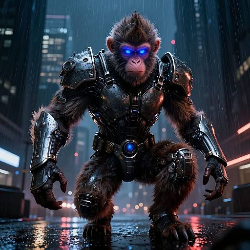 Gigachad Monkey in Futuristic Armor