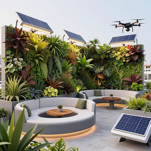 Futuristic Sustainable Rooftop Garden Design