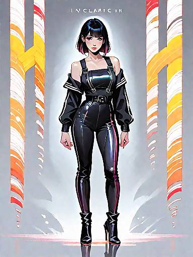 Chic Woman in Elegant Black Jumpsuit