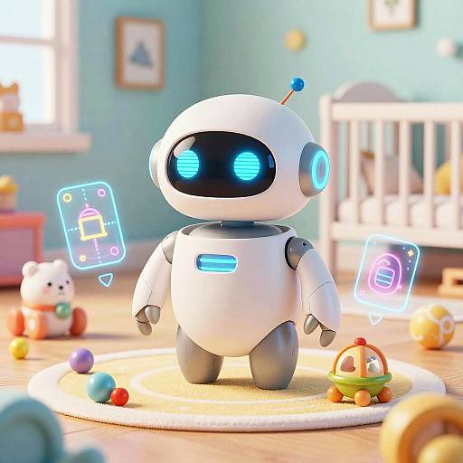 Babytron as Tiny Android in Sci-Fi Nursery