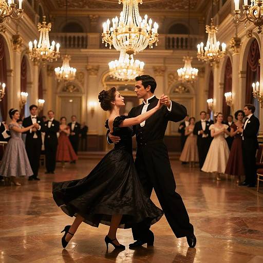 Elegant Ballroom Dance with Priest