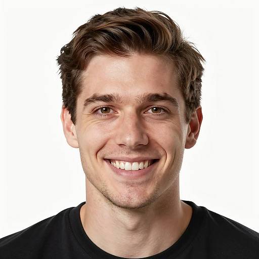 Smiling young man with symmetrical split face