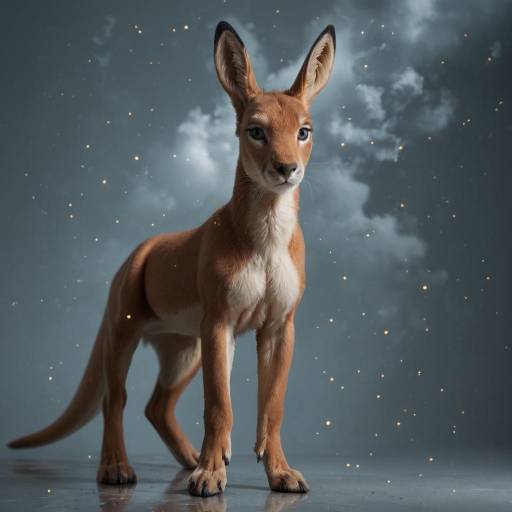 Realistic Solo Kangaroo in Morning Mist Realistic Solo Kangaroo in Morning Mist